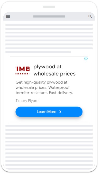 Timbry Plywood Mobile Display Ad Mockup